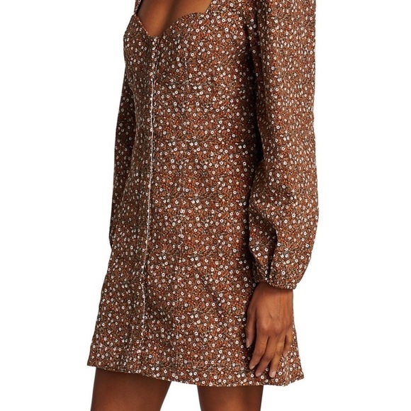 REVOLVE x FREE PEOPLE Call Me Cord Long puff Sleeve Snap front Mini new - Picture 12 of 13